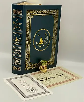 🖊SIGNED 1ST EDITION Easton Press TATUM ONEAL Memoirs A PAPER LIFE Autobiography • $119.99