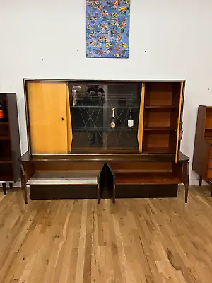 Mid Century Modern Walnut Buffet Hutch • $2200