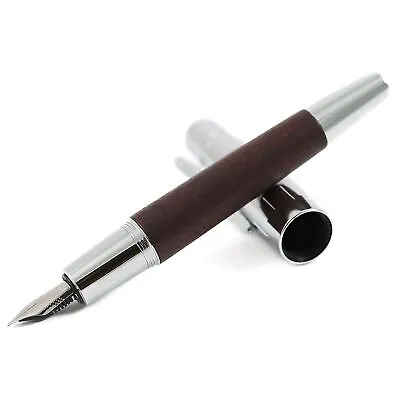 Faber-Castell E-motion Fountain Pen Wood & Polished Chrome - Dark Brown • $99.90