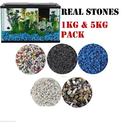 £4.99 • Buy Aquarium Fish Tank Stones Gravel Substrate 1kg 5kg Pack Low Price Fast Post UK