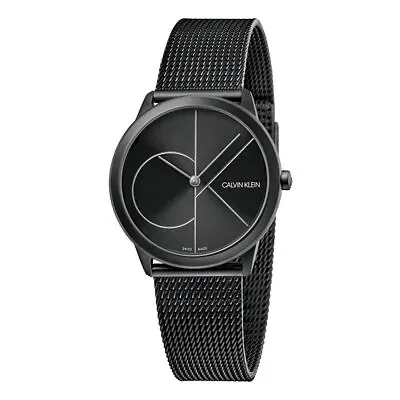 Womens Wristwatch CK CALVIN KLEIN MINIMAL K3M5245X Stainless Steel Mesh Black • $326.68