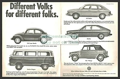 Nov. 1974 1975? VOLKSWAGEN Beetle Station Wagon Van 412 Dasher Thing 2-pg AD • $10.99