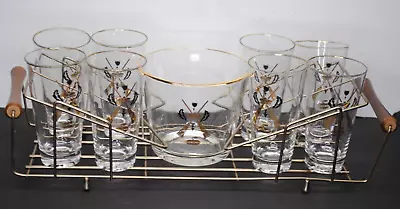 Rare-vintage  Curling  Design 1950's Complete Barware Set Scottish Brooms 10pcs. • $90