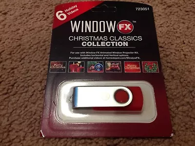 $22.99 • Buy New Christmas Classic USB Decorations Window FX Pre-Loaded USB 6 Video