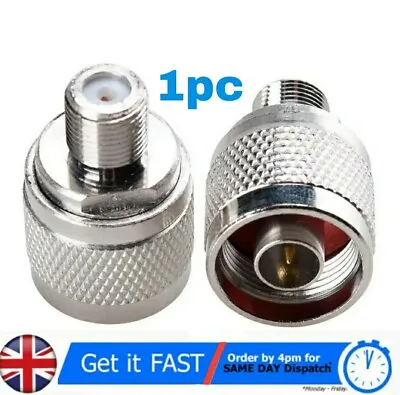 N-Type N Male Plug To F Female Jack RF Coaxial Adapter Connector Zinc Alloy 🇬🇧 • £4.95