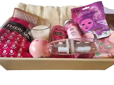 Spa Hamper Luxury Pamper Basket Mothers Day Birthday Ladies Gift  Present Pink • £25.96