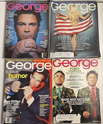 Lot Of 4 George Magazines 1998-99 Pam Anderson DeNiro Hoffman Stiller Lowe • $49.95