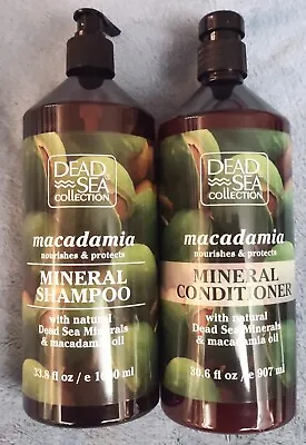 Dead Sea Collection Macadamia Oil Mineral Shampoo 33.8 Oz & Conditioner 30.6 Oz • $22.97