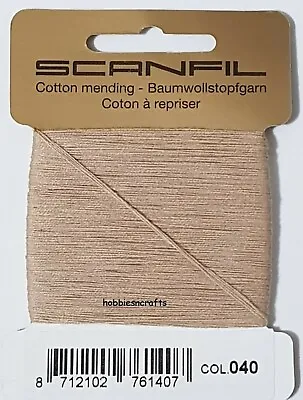 BEIGE Scanfil 100% COTTON Thread For Hand Sewing Darning & Mending - 15 Metres • £2.05