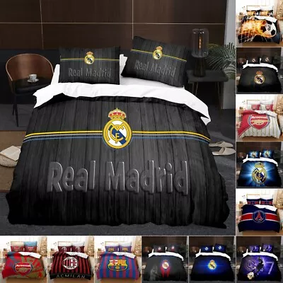 Football FCB Chelsea Bedding Set 3Pcs Quilt Duvet Cover Dorm Single Double King • £9.59