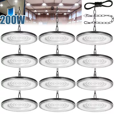 12 Pack 200W Led UFO High Bay Light 200 Watts Commercial Factory Warehouse Light • $209.99