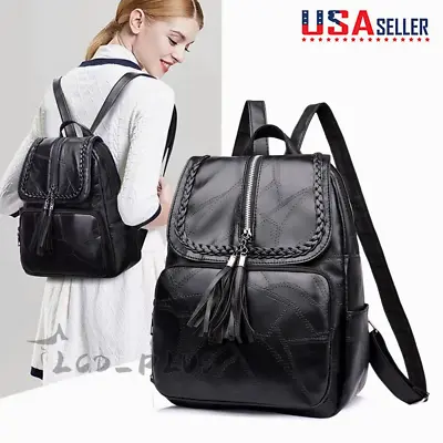 Womens PU Leather Backpack Shoulder School Travel Bag Girls Fashion Handbag • $12.30