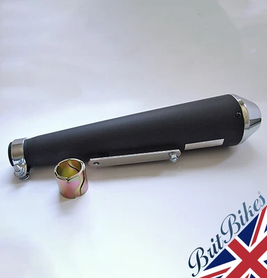 £55.99 • Buy Universal 17  Matt Black Chrome Reverse Cone Shorty Megaphone Silencer Custom
