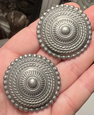 $35 • Buy Vintage Ben Amun Silvertone Clip On Earrings
