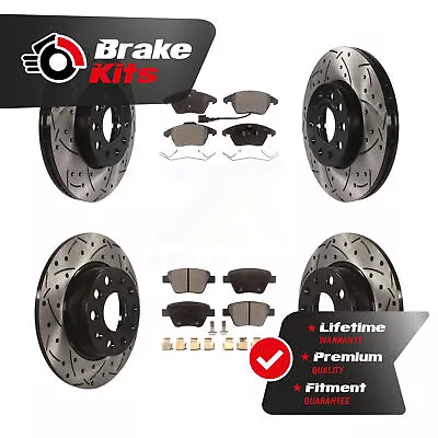 Front Rear Coated Drilled Slot Disc Brake Rotor & Semi-Metallic Pad Kit For 2.5L • $199.66