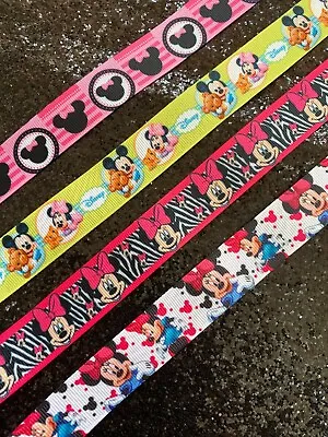 Disney Minnie Mouse/Mickey Mouse Grosgrain Ribbon Bows Gift Wrapping • £2.03