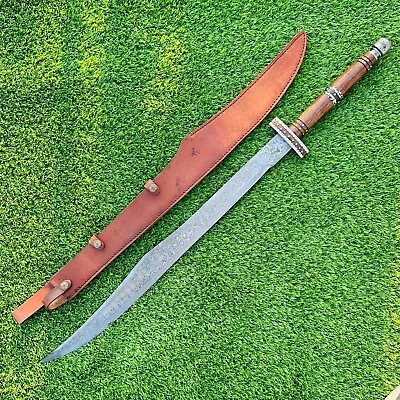 34  Stunning Custom Handmade Forged Damascus Steel Hunting Viking Sword Ex-6613 • $7.50