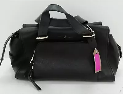 Jasper Conran Black Bag Handbag Black Gold Detail Zip Ladies Accessory Preloved  • £9.99