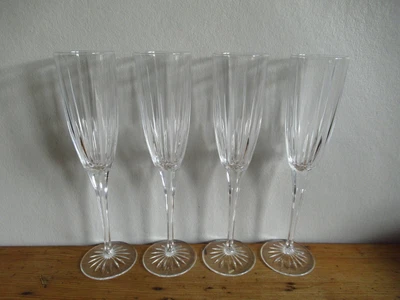 £36 • Buy J G Durand Cristal Fireworks Design Four Unused Champagne Flutes Glasses