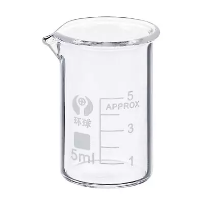 5ml Low Form Glass Beaker 3.3 Borosilicate Graduated Lab Measuring Cups • £4.05