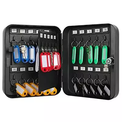 30 Key Cabinet Wall MountLocking Key Organizer Key Storage Lock Box With Key • $24.52