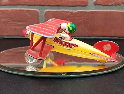 Vtg 1965 Aviva Snoopy Flying Ace Die Cast Metal Bi Plane Peanuts Hong Kong 👀  • $17.99