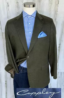 Coppley Bespoke Suit Jacket Blazer 44L 46 100% Cashmere Green Soft • $109