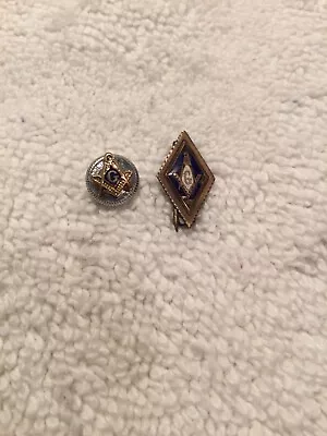 (2) Vintage Masonic Lapel Pins Gold Tone Screw And Pin Backs. • $12