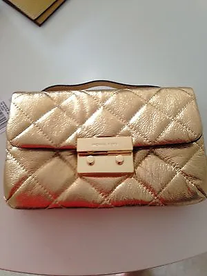 Michael Kors Sloan Quilted Crossbody  Gold Handbag W/chain • $110