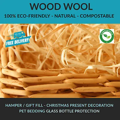 Wood Wool Packaging Hamper Dried Fill Filling For Gift Many Quantities Available • £8.45