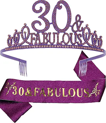 30th Birthday Gifts For Women30th Birthday Tiara Purple30 Birthday30 Crown30 • £22.64