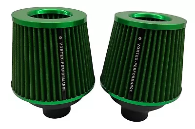 Twin Turbo N54 Dual Cone Air Filter Intake FOR BMW E90 E92 335 535 135 - GREEN • $69.99