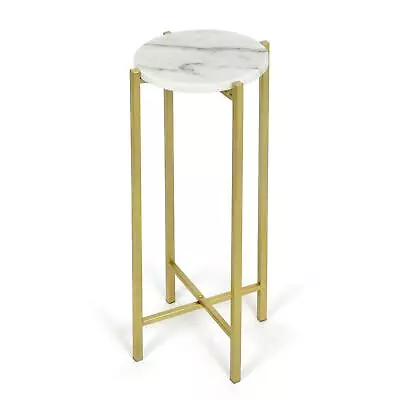 Urban Shop White Marble Collapsible Side ‎8.5 In X 8.5 X 22.5 In  • $37.66