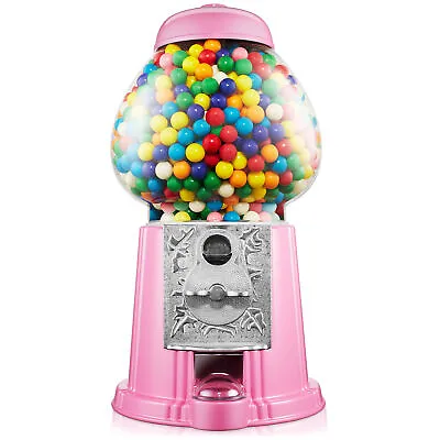 15  Gumball Machine With Coin Bank - Pink Vintage Bubble Gum Candy Dispenser • $46.99