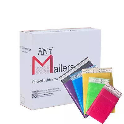 AirnDefense #000 4x8  Colored Poly Bubble Mailers Shipping Padded Envelopes • $55.20