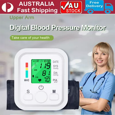 Digital Blood Pressure Monitor Upper Arm Automatic BP Machine Heart Rate Monitor • $22.06