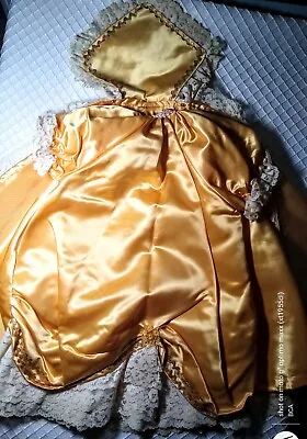 Vintage Infant Of Prague Gold Satin & Lace Vestment Gown Robe &  EUC 20  Statue • $36