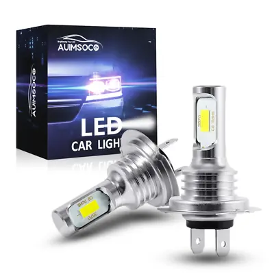 2x H7 LED Headlight Bulb Kit High Low Beam 80W 33000LM Super Bright 6500K White • $19.99