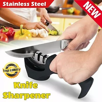 Knife SHARPENER Professional System Ceramic Tungsten Kitchen Sharpening Tool New • $17.49