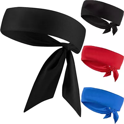 Unisex Moisture Wicking Athletic Sports Head Band Adjustable Tie Back Headbands • $5.89