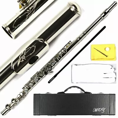 Italian Pads Engraved Design 16 Keys Open Hole/Close Hole Silver Plated Flute • $59