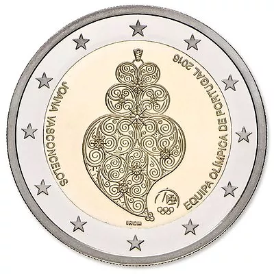 $6.85 • Buy 2016 Portugal € 2 Euro Uncirculated UNC Coin  Portuguese Olympic Team In Rio 