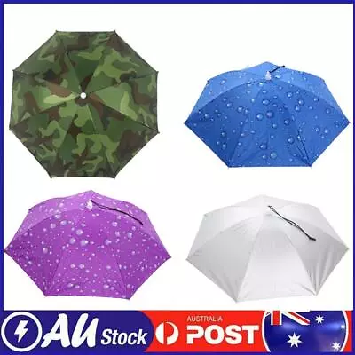 Umbrella Hat Foldable Outdoor Sun Shade Waterproof Camping Headwear Cap • $9.99