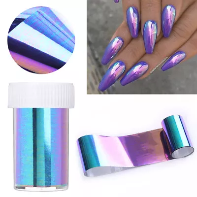 Nail Foils Aurora Nails Art Transfer Stickers Slide Nail Art Decals Decorations • $0.99