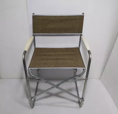 Vintage Lerolin Mid Century Italian Folding Patio Camping RV Fish Chair Canvas • $90