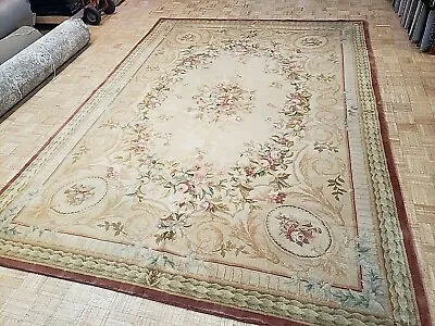 $2995 • Buy 10x14 Chinese Rug French Accents Aubusson Authentic 100% Wool Oriental Rug Fine