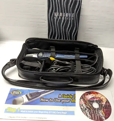 MAGIC SING ET13K Wired Karaoke Microphone Case Power Cord Manual Software QSG • $79.99