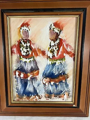 VTG OOAK Indigenous Middle East Oil Painting On Cloth Artist Signed7.25x9.5” • $35
