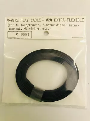 Super Flex FC4A Flat 24 Awg Black 4 Conductor Wire 5 FT FOR AF Loco/tender Etc • $10.95