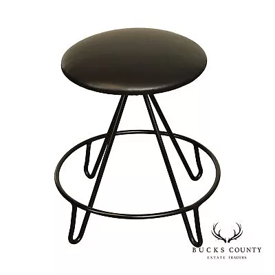 Mid Century Modern Wrought Iron Hairpin Stool • $465